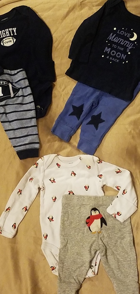 Carter's 3 sets of newborn for baby boy
